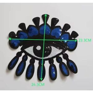 NWOT Drippy Blue Eyeball Appliques